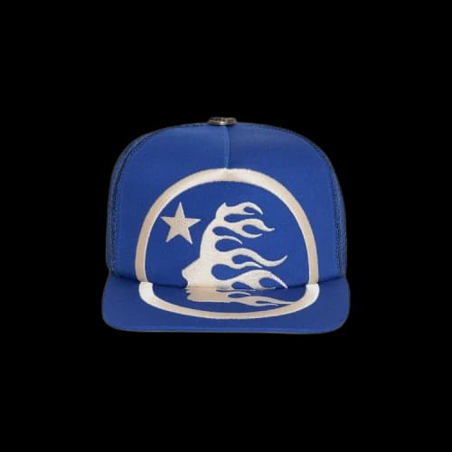Hellstar Big Logo Trucker Snapback Hat 'Blue'