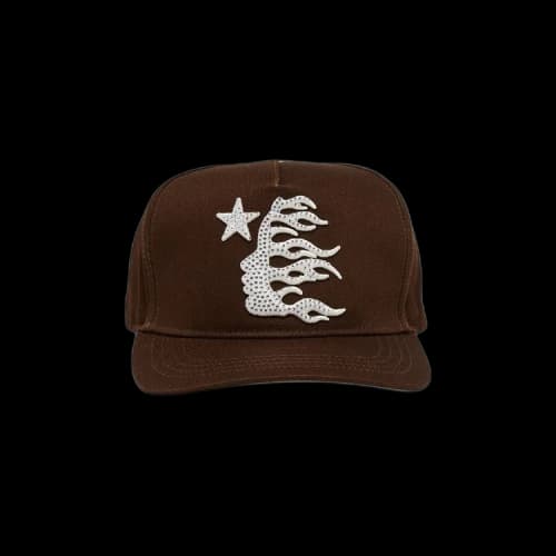 Hellstar OG Logo Snapback Hat With Rhinestones 'Brown'