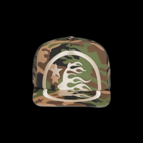Hellstar Big Logo Trucker Snapback Hat 'Camo'