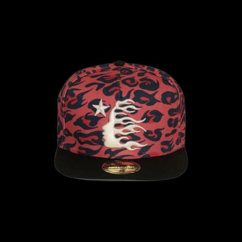 Hellstar Cheetah Print Snapback Hat 'Red'