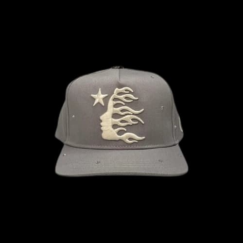Hellstar OG Logo Rhinestones Snapback Hat 'Grey'