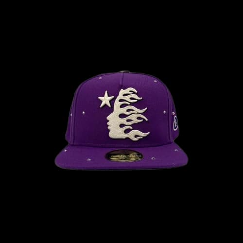 Hellstar Og Logo Hat Fitted + Rhinestones 'Purple'