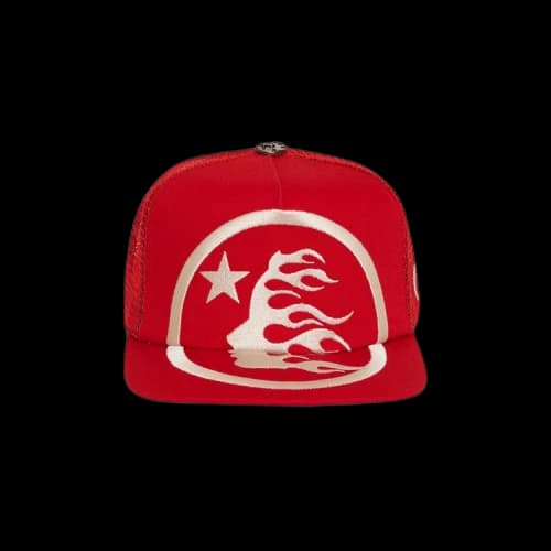 Hellstar Big Logo Trucker Snapback Hat 'Red'