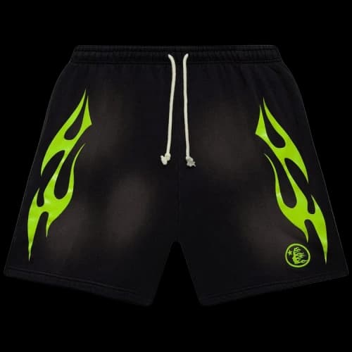 Hellstar Flame Shorts 'Green'