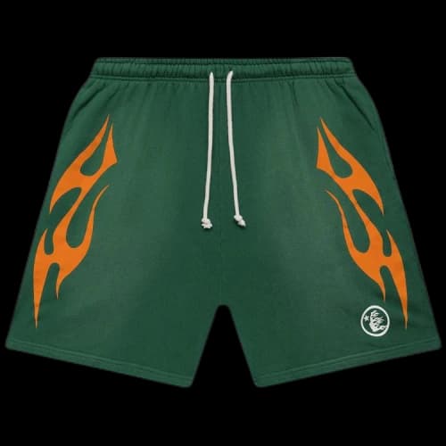Hellstar Flame Shorts 'Green'