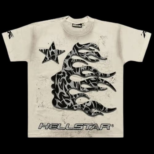 Hellstar Thorn Glitter T-Shirt 'Dirty White'