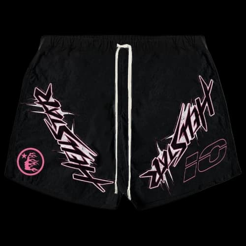 Hellstar Waxed Nylon Athletic Shorts 'Black'