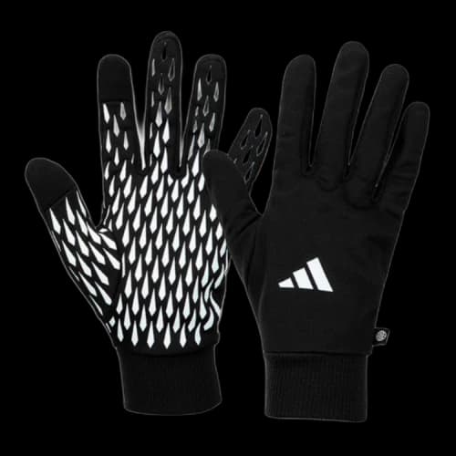 Adidas Original Design Knitted Fabric, Nylon, Polyester, Bone Fiber, Wool Sports Gloves Unisex Black