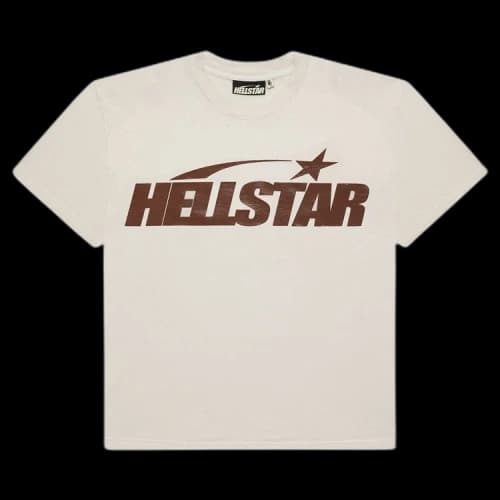 Hellstar Classic T-Shirt (Gel Print) 'White/Brown'
