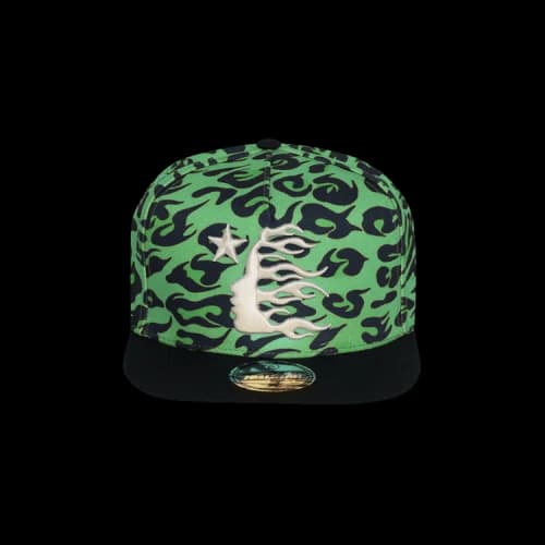 Hellstar Cheetah Print Snapback Hat 'Green'
