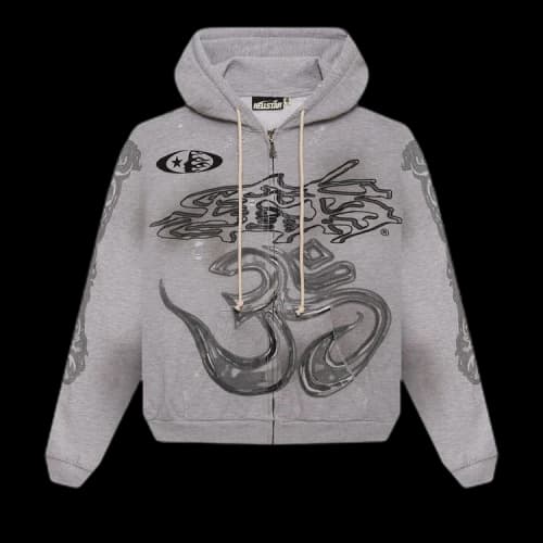 Hellstar Yoga Zip-Up Hoodie 'Grey'