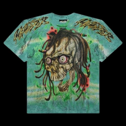 Hellstar Rasta Skull Tye-Dye T-Shirt 'Green'