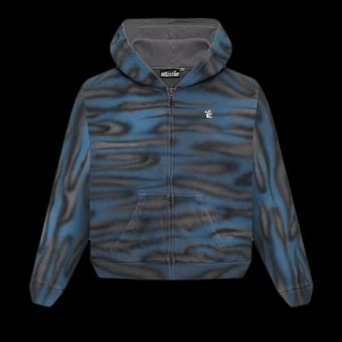 Hellstar Path to Paradise Airbrush Zip-Up Hoodie 'Blue'