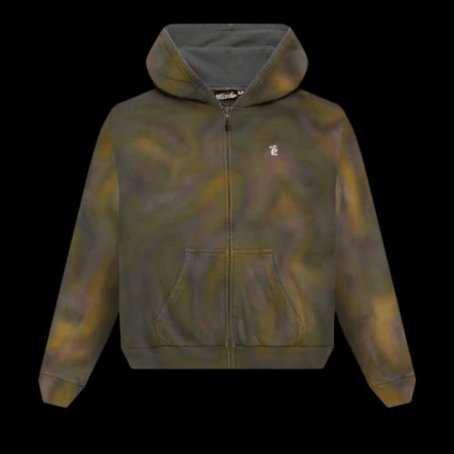 Hellstar Path to Paradise Airbrush Zip-Up Hoodie 'Green'