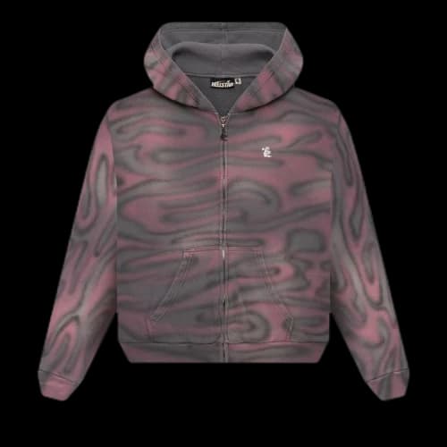 Hellstar Path to Paradise Airbrush Zip-Up Hoodie 'Pink'