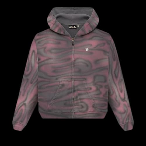 Hellstar Classic Logo Airbrush Zip-Up Hoodie 'Pink'