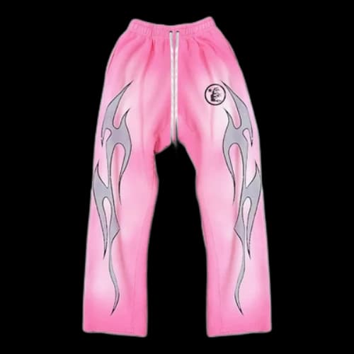 Hellstar Flame Sweatpants 'Pink'