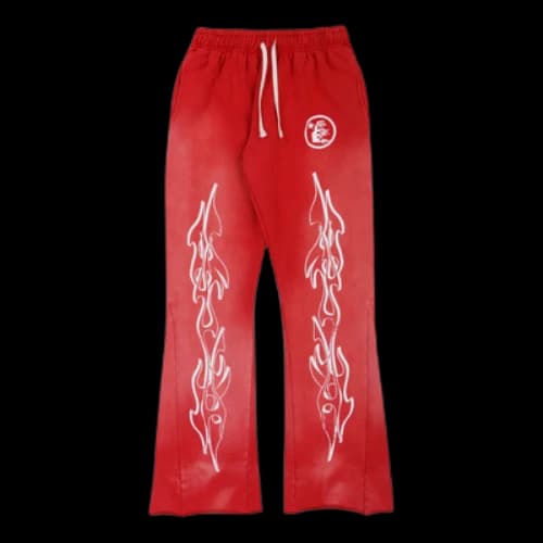 Hellstar Racer Path to Paradise Flared Sweatpants 'Vintage Red'