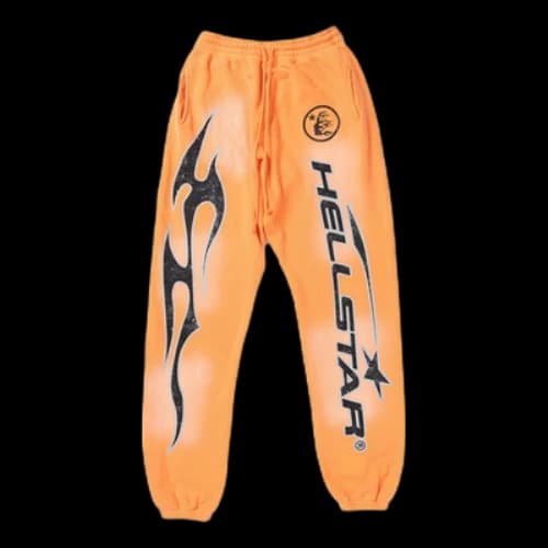 Hellstar Fire Orange Closed Elastic Bottom Sweatpants 'Orange Dye'