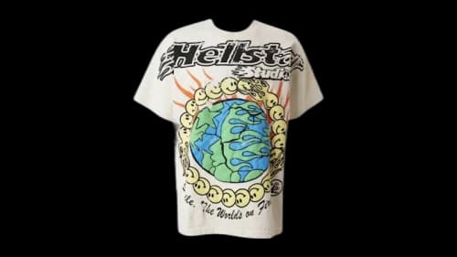 Hellstar Globe Smiley Face T-shirt White