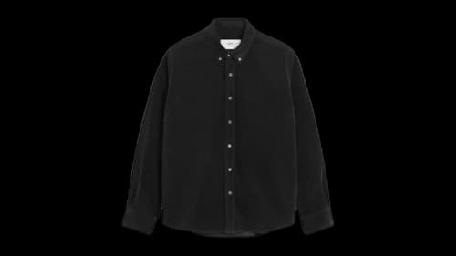 Ami Paris Black Cotton Button Down Ami De Coeur Shirt Anthracite