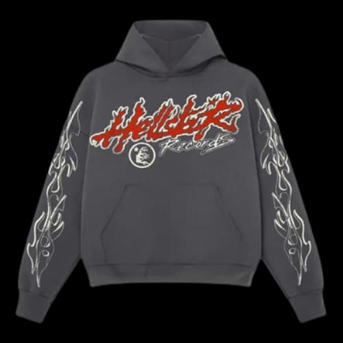 Hellstar Records Hoodie 'Washed Black'