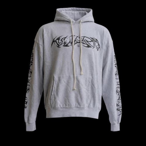 Hellstar Tribal Flame Logo Hoodie 'Grey'