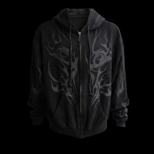Hellstar Tribal Flame Zip Up 'Black'