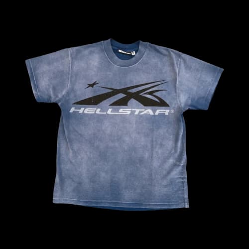 Hellstar Rhinestones Classic Logo T-Shirt 'Blue'