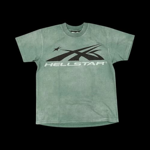 Hellstar Classic Logo Rhinestones Tee Green