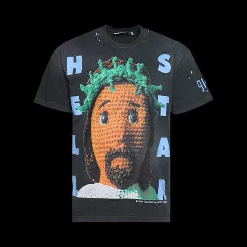 Hellstar Crochet Jesus T-Shirt 'Black'
