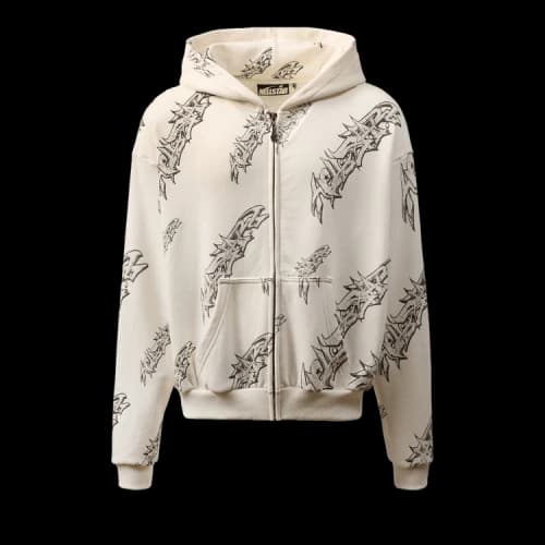 Hellstar Graffiti Zip-Up 'White'