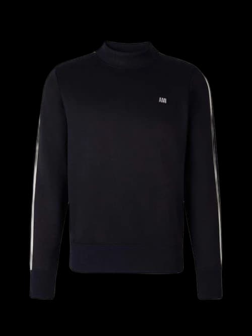 Ami Paris Logo Stripes Sweatshirt Navy/White