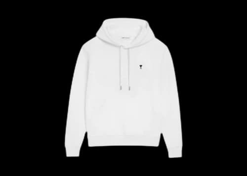 Ami Paris Ami De Coeur Logo Hoodie White