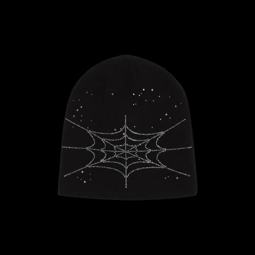 Sp5der Rhinestone Silk Skully Black