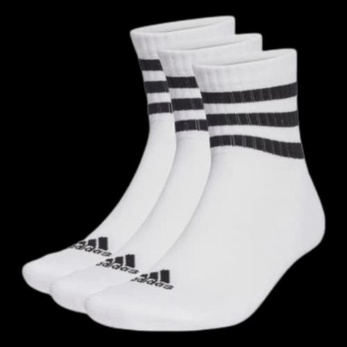 adidas 3-Stripes Cushioned Socks (3 Pairs) 'White Black'