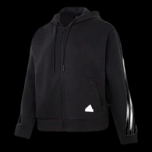 adidas Future Icons 3-Stripes Full-Zip Hoodie 'Black White' (Women's)