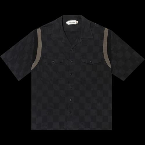 Honor The Gift Check Bowling Short-Sleeve Button Up 'Black'