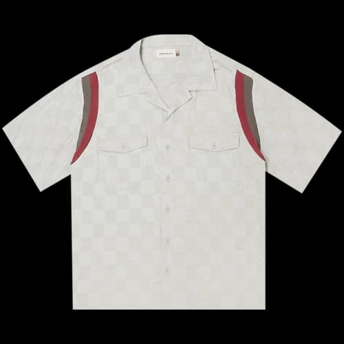 Honor The Gift Check Bowling Short-Sleeve Button Up 'Grey'