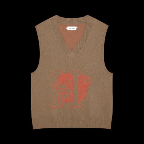 Honor The Gift Knitted V Neck Jumper 'Brown'