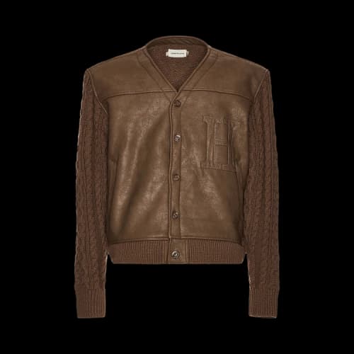 Honor The Gift Vegan Leather Cardigan 'Olive'