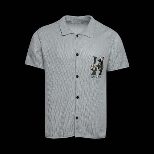 Honor The Gift Knit H Short-Sleeve Button Up 'Slate'