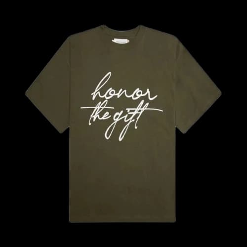 Honor The Gift Script Tee 'Olive'