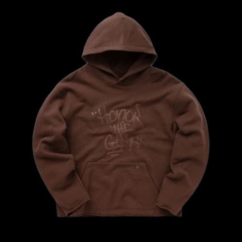 Honor The Gift Script Embroidered Hoodie 'Brown'