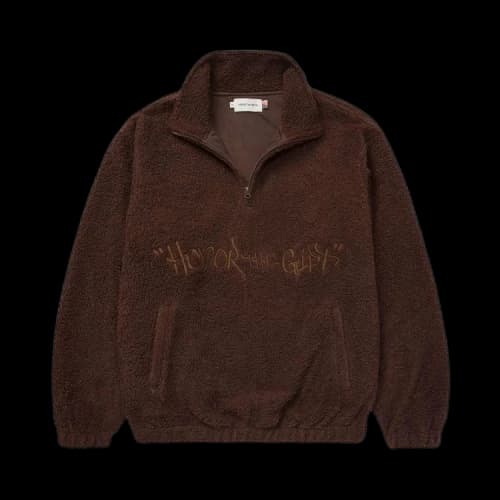 Honor The Gift Script Sherpa Pullover 'Brown'