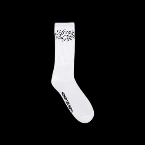 Honor The Gift Script Sock 'White'