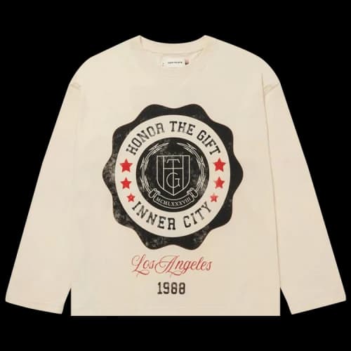 Honor The Gift Seal Logo Long-Sleeve Tee 'Bone'