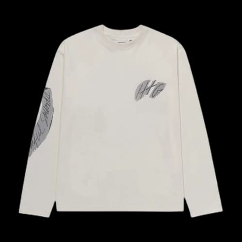Honor The Gift Long-Sleeve Music Collage Tee 'Cream'