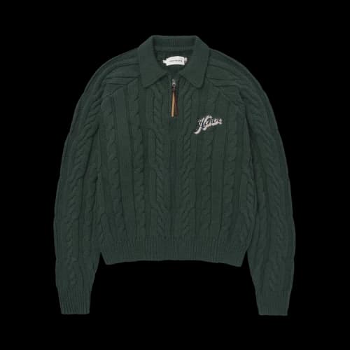 Honor The Gift Cable Zip Henley 'Green'
