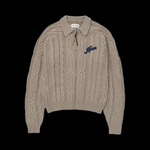 Honor The Gift Cable Zip Leisure Henley 'Stone'